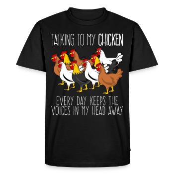 Poulets Volaille Poulet Éleveur - T-shirt Premium bio Homme - noir - Devant - Nico (187cm)
