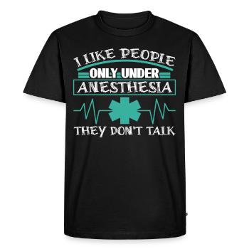 Anesthésiste, Infirmière, Médecin, Hôpital - T-shirt Premium bio Homme - noir - Devant - Nico (187cm)