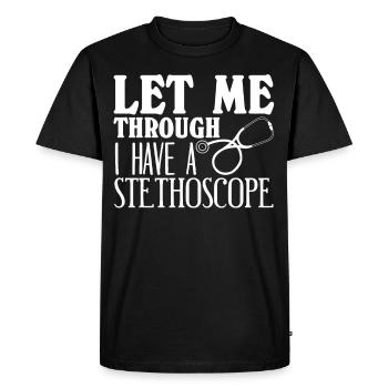 Médecine Anesthésiste Médecin Infirmière - T-shirt Premium bio Homme - noir - Devant - Nico (187cm)