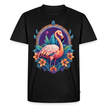 Conception de Mandala spirituel flamant rose - T-shirt Premium bio Homme - noir - Devant - Nico (187cm)