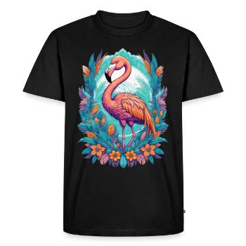 Flamant rose Animal Mandala Dream Catcher Design - T-shirt Premium bio Homme - noir - Devant - Nico (187cm)