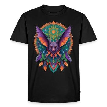 Flying Fox Mandala Dream Catcher Design - T-shirt Premium bio Homme - noir - Devant - Nico (187cm)