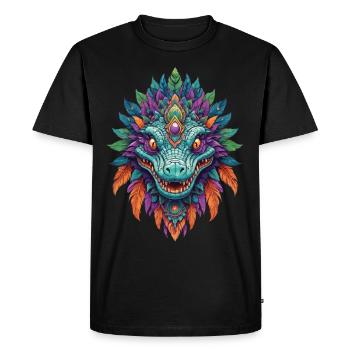 Alligator Dream Catcher Mandala Design - T-shirt Premium bio Homme - noir - Devant - Nico (187cm)