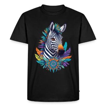 Conception de Mandala zèbre avec des symboles spirituels - T-shirt Premium bio Homme - noir - Devant - Nico (187cm)