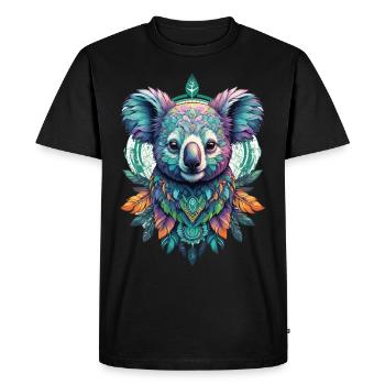 Koala Spiritual Mandala Dream Catcher Design - Men's Premium Organic T-Shirt - black - Front - Nico (187cm)