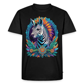 Zebra spirituel Dream Catcher Mandala Design - T-shirt Premium bio Homme - noir - Devant - Nico (187cm)