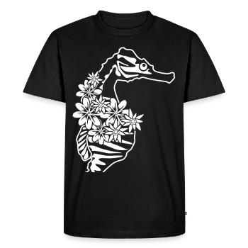 Seahorses Flowers Seahorse - Men's Premium Organic T-Shirt - black - Front - Nico (187cm)