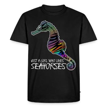 Seahorse Ocean Seahorses - Men's Premium Organic T-Shirt - black - Front - Nico (187cm)