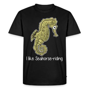 Seahorse Seahorses Beach - Men's Premium Organic T-Shirt - black - Front - Nico (187cm)