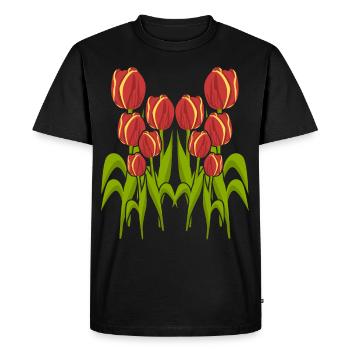 Tulipe Fleur Fleurs Jardin Tulipes - T-shirt Premium bio Homme - noir - Devant - Nico (187cm)