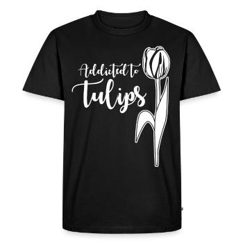 Tulipes Tulipe Fleur Fleurs Jardin - T-shirt Premium bio Homme - noir - Devant - Nico (187cm)