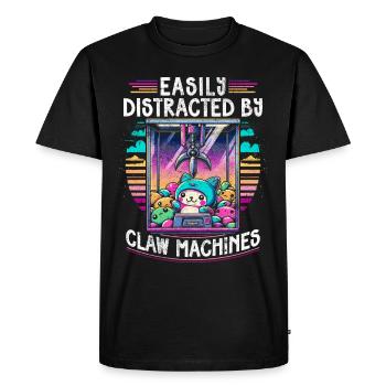 Facilement distrait par les machines à griffes Greifautomat - T-shirt Premium bio Homme - noir - Devant - Nico (187cm)