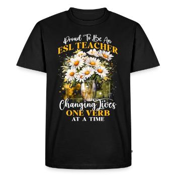 English Teacher English Teacher Language Teacher - Men's Premium Organic T-Shirt - black - Front - Nico (187cm)