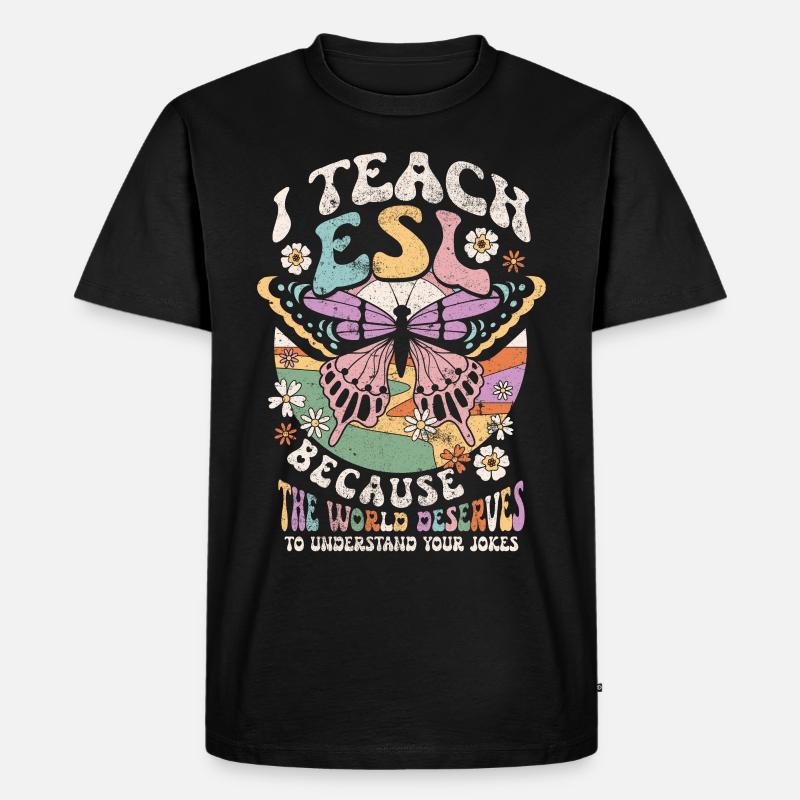Englischlehrerin Sprachlehrer Englischlehrer - Männer Premium Bio T-Shirt - Schwarz