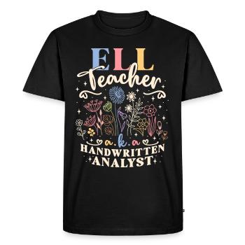 English Teacher Language Teacher English - Men's Premium Organic T-Shirt - black - Front - Nico (187cm)