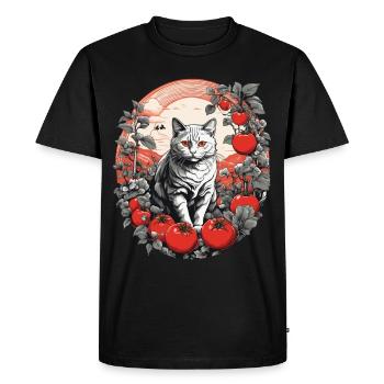 Chat Dans Le Jardin Chats Domestiques Propriétaire Chats Dame - T-shirt Premium bio Homme - noir - Devant - Nico (187cm)
