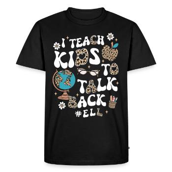 English Teacher English Teacher - Men's Premium Organic T-Shirt - black - Front - Nico (187cm)