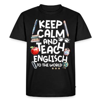 English Teacher English Teacher - Men's Premium Organic T-Shirt - black - Front - Nico (187cm)