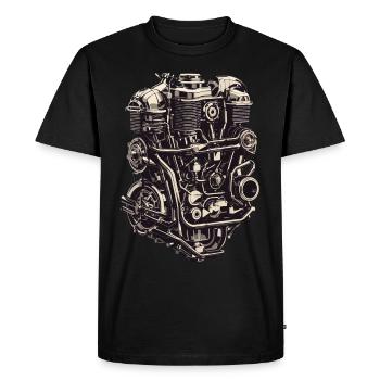 Motor Engineer Motor Vehicle Mechanic Vintage - Men's Premium Organic T-Shirt - black - Front - Nico (187cm)