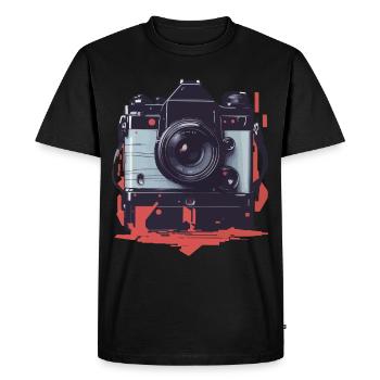 Appareil photo Vintage esthétique photographe rétro - T-shirt Premium bio Homme - noir - Devant - Nico (187cm)