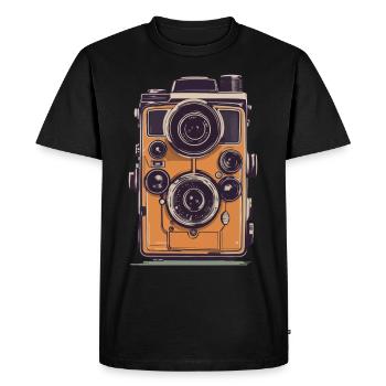 Appareil photo vintage esthétique rétro appareil photo - T-shirt Premium bio Homme - noir - Devant - Nico (187cm)