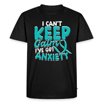 Trouble anxieux Je n’arrive pas à garder mon calme J’ai de l’anxiété - T-shirt Premium bio Homme - noir - Devant - Nico (187cm)