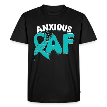 Trouble anxieux AF anxieux - T-shirt Premium bio Homme - noir - Devant - Nico (187cm)