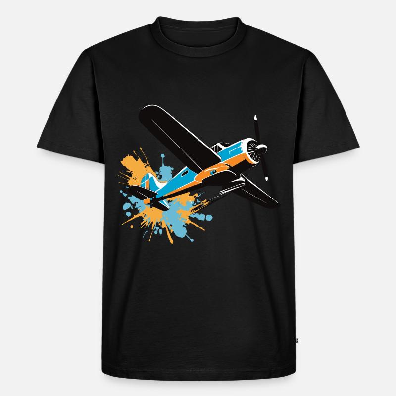 Modellflugzeug Pilot Flugzeug Hobby Design - Männer Premium Bio T-Shirt - Schwarz