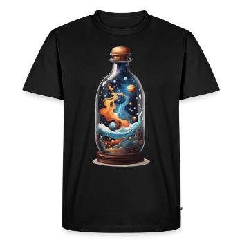 De l’espace dans une bouteille streetwear bohème style bohème - T-shirt Premium bio Homme - noir - Devant - Nico (187cm)