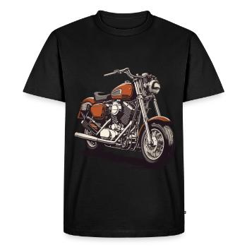 Moto Motard Streetwear Style de course rétro - T-shirt Premium bio Homme - noir - Devant - Nico (187cm)