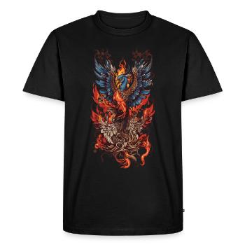 Créature mythique emblématique Phoenix Bird Streetwear - T-shirt Premium bio Homme - noir - Devant - Nico (187cm)