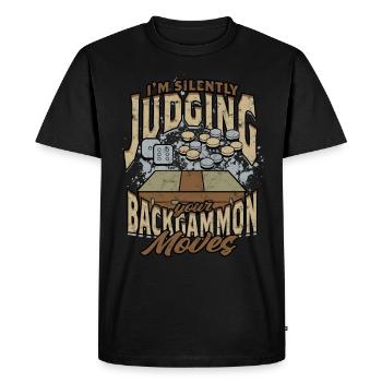 I'm Silently Judging Your Backgammon Moves - Men's Premium Organic T-Shirt - black - Front - Nico (187cm)