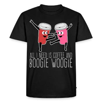 Boogie Woogie Coffee Dance Dancing - Men's Premium Organic T-Shirt - black - Front - Nico (187cm)