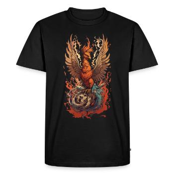 Iconic Mythical Creature Phoenix Bird Streetwear - Men's Premium Organic T-Shirt - black - Front - Nico (187cm)