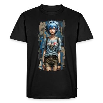 Blue Angel with Mechanical Heart - Men's Premium Organic T-Shirt - black - Front - Nico (187cm)