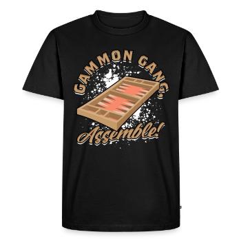 Backgammon Gammon Gang Assemble! - Men's Premium Organic T-Shirt - black - Front - Nico (187cm)