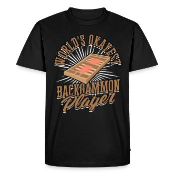 World's Okayest Backgammon Player - Men's Premium Organic T-Shirt - black - Front - Nico (187cm)