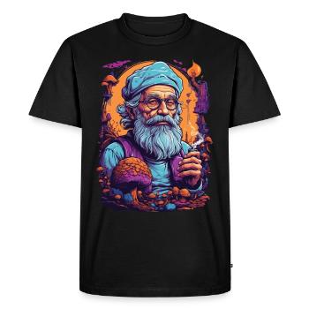 Couleurs vives champignons des bois Art psychédélique - T-shirt Premium bio Homme - noir - Devant - Nico (187cm)