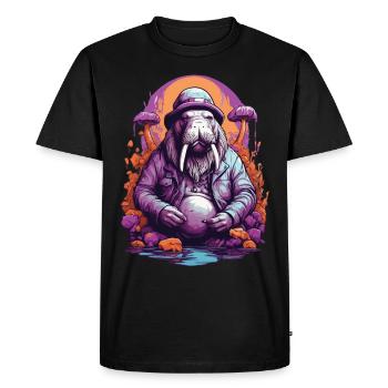 Couleurs vives champignons des bois Art psychédélique - T-shirt Premium bio Homme - noir - Devant - Nico (187cm)