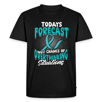 Trouble anxieux : 100 % de chances de trop réfléchir - T-shirt Premium bio Homme - noir - Devant - Nico (187cm)