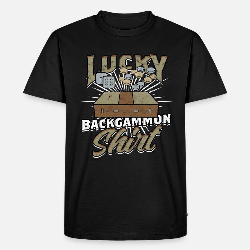 Lucky Backgammon - Männer Premium Bio T-Shirt - Schwarz