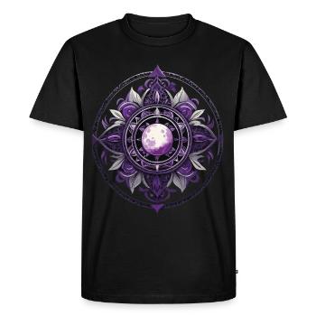 Moon Mandala Design Aesthetic Spiritual - Men's Premium Organic T-Shirt - black - Front - Nico (187cm)