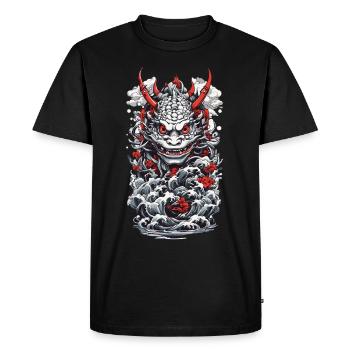 Monstre marin Esthétique Yokai Oni japonais - T-shirt Premium bio Homme - noir - Devant - Nico (187cm)