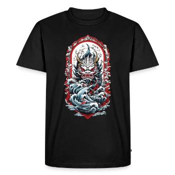 Esthétique du monstre marin Yokai Démon japonais - T-shirt Premium bio Homme - noir - Devant - Nico (187cm)