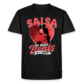 Salsa Mon Cœur Bat En 8 Comptes Salsero Salsera - T-shirt Premium bio Homme - noir - Devant - Nico (187cm)