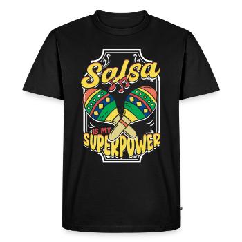 La salsa est mon super pouvoir Salsero Salsera - T-shirt Premium bio Homme - noir - Devant - Nico (187cm)