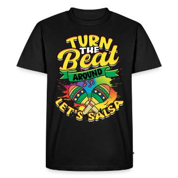 Tournez le rythme Let’s Salsa Salsero Salsera - T-shirt Premium bio Homme - noir - Devant - Nico (187cm)