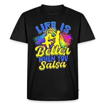 La vie est meilleure quand vous salsa salsero salsera - T-shirt Premium bio Homme - noir - Devant - Nico (187cm)