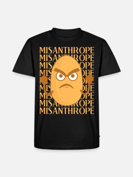 Misanthropist Grumpy Potato Misanthrope - Men's Premium Organic T-Shirt - black