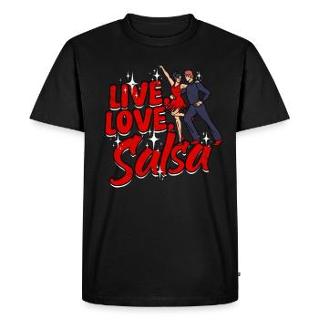 Live Love Salsa Salsero Salsera - T-shirt Premium bio Homme - noir - Devant - Nico (187cm)